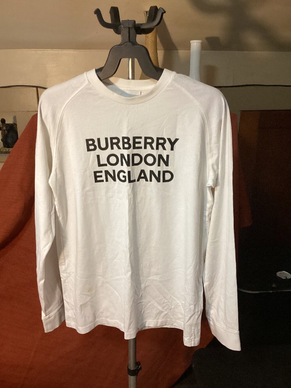Burberry Kids London England Logo Long Sleeve Shirt White 14Y 164cm Authentic
